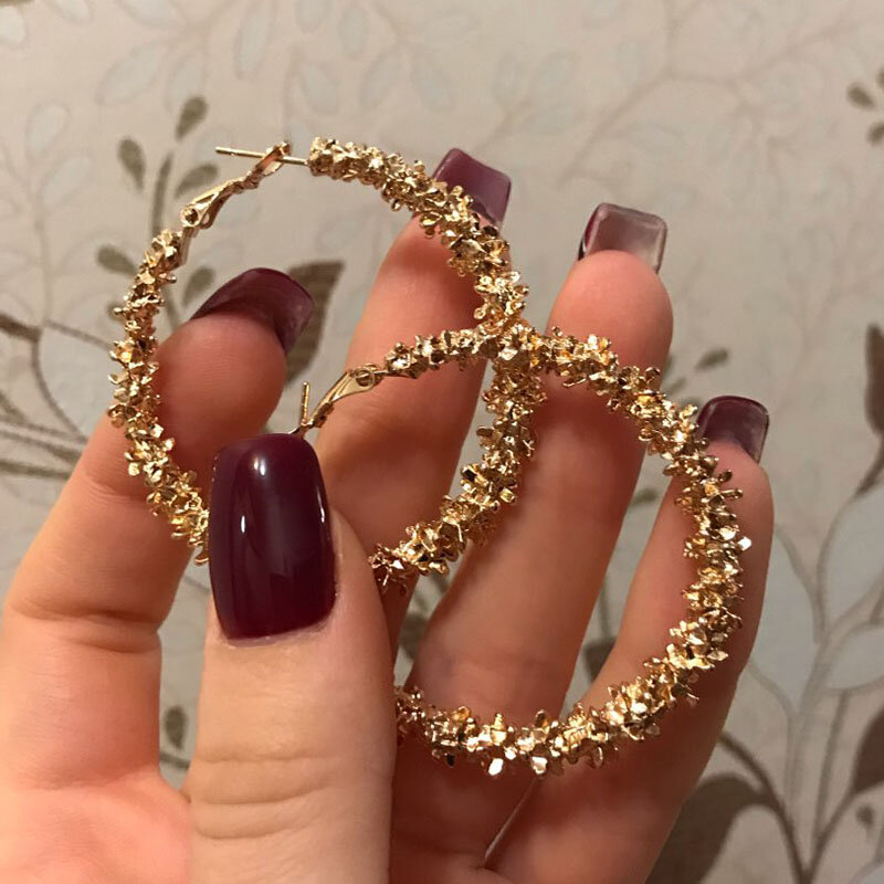 Новинка 2021, большие круглые серьги-кольца IPARAM для женщин, модные массивные золотые очаровательные серьги в стиле панк, ювелирные изделия для вечеринок