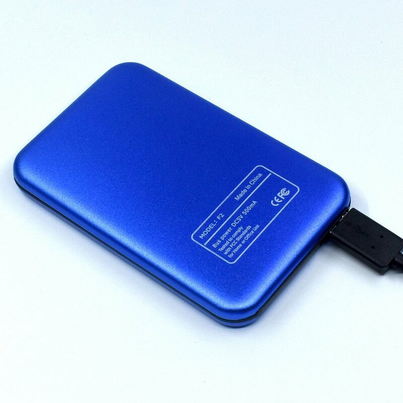 2.5นิ้วSATA USB 3.0 Portable Hard Drive 2TBฮาร์ดดิสก์ภายนอกความเร็วสูงแฟลชหน่วยความจำ-จานสีฟ้า