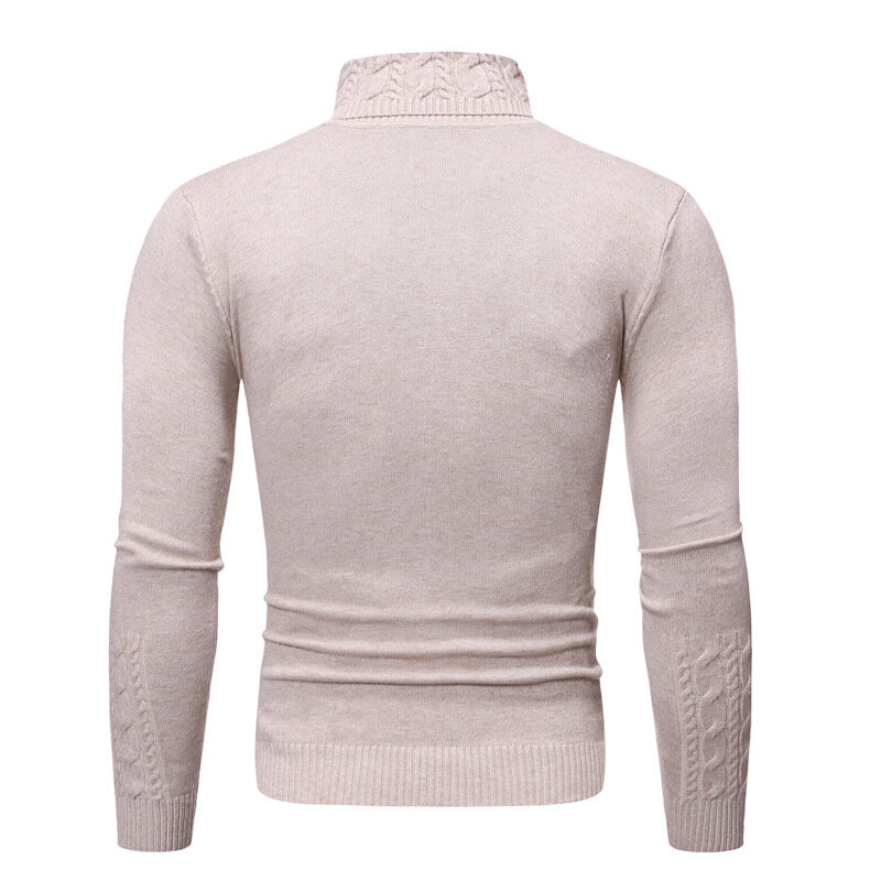 Suéter versátil com gola torcida, suéter com gola de meia tartaruga, cor sólida, novo estilo para outono e inverno
