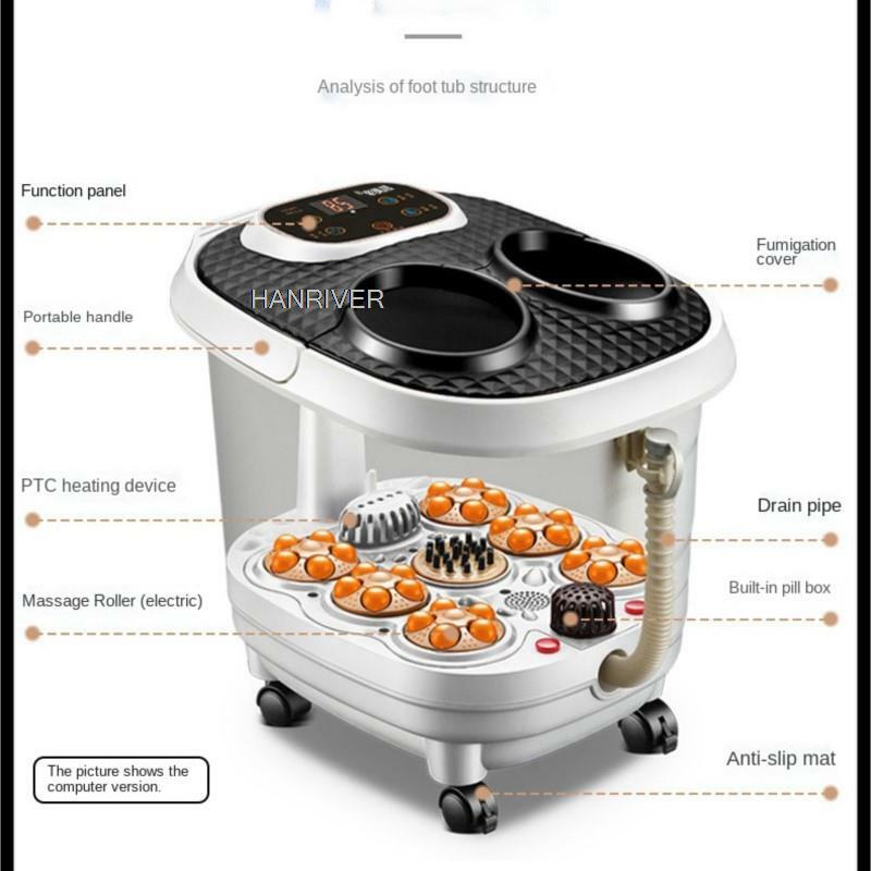 Gerookte Voetenbad Volautomatische Elektrische Verwarming Wastafel Voetmassage Machine Diepe Emmer Voet Bader Thuis Pedicure Machine