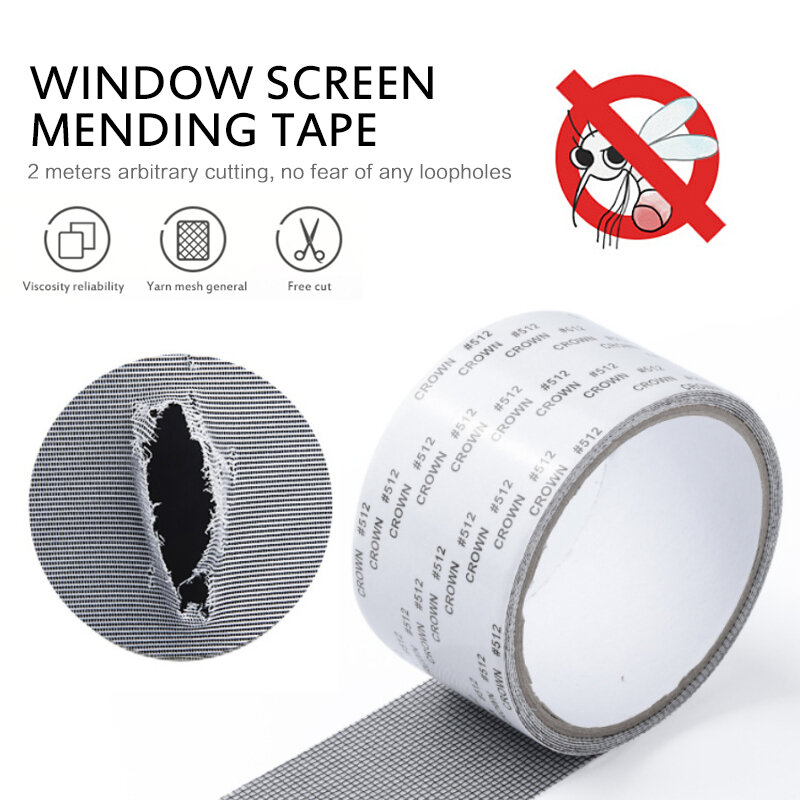 Strong Self Adhesive Window Screen Mosquito Net Repair Tape Fiberglass Patch Covering Mesh Tape For Screen Holes Tears Repairing
