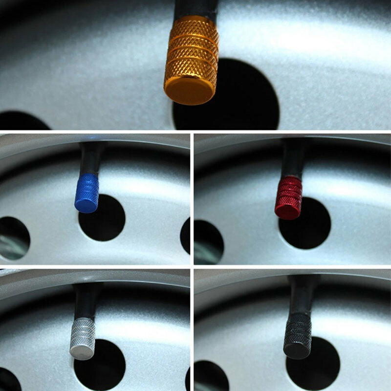 4 Stück Autoreifen ventils chaft Kappe Rändelart Reifen ventil kappe Aluminium Reifen rad schaft Luft ventil kappe Auto Universal zubehör