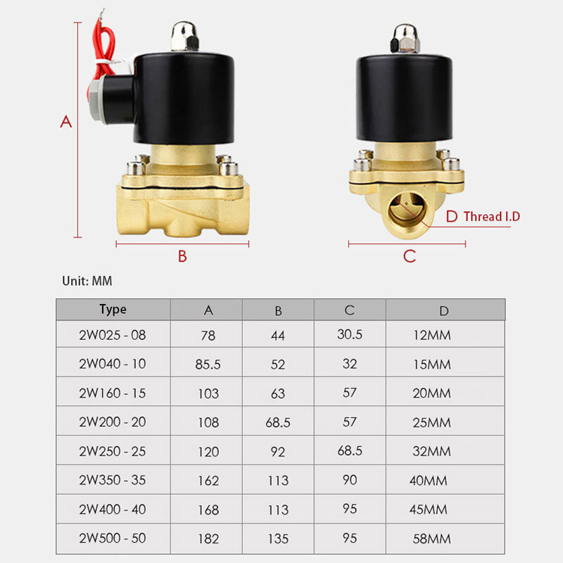 Válvula solenóide elétrica, normalmente fechada pneumática para água óleo ar, 1/4 ", 3/8", 1/2 ", 3/4", 1 ", DN8", 10 ", 15", 20 ", 25", 50, 12v, 24v, 220v, 110v