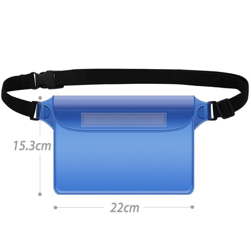 Bolsa de natación transparente impermeable de PVC para exteriores, riñonera de buceo, bolsa de cinturón, almacenamiento bajo el agua, paquete de cintura para teléfono