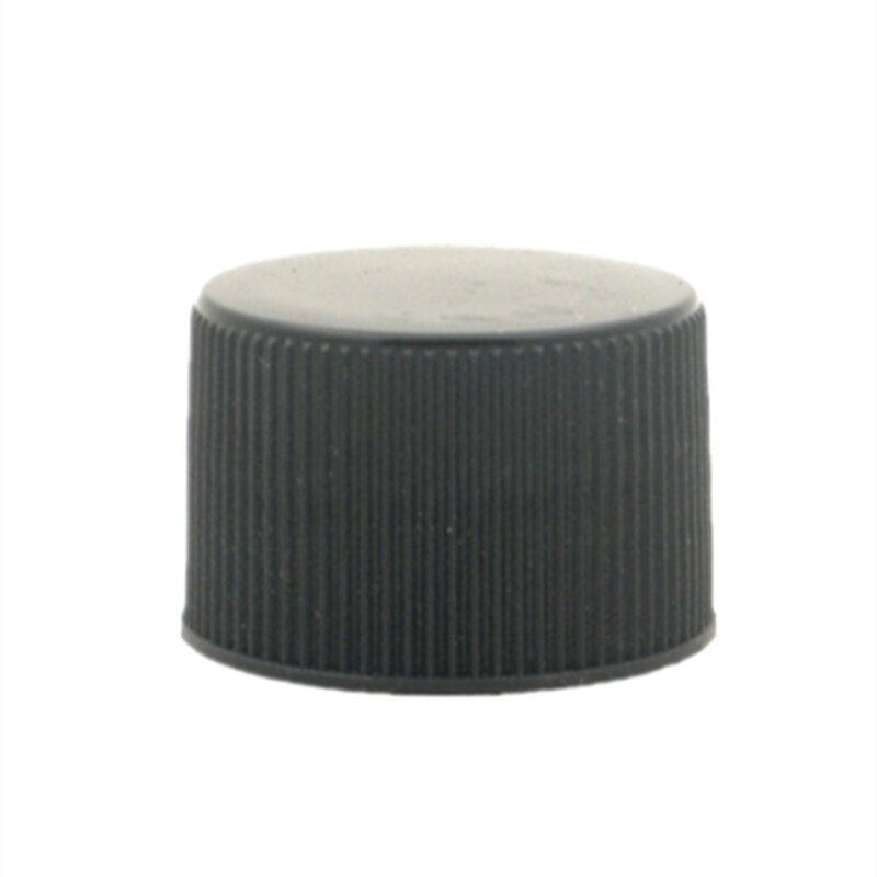 Tapón de rosca no dispensado de plástico liso/acanalado, blanco y negro, 18-410, 20-410, 24-410, 10 unidades