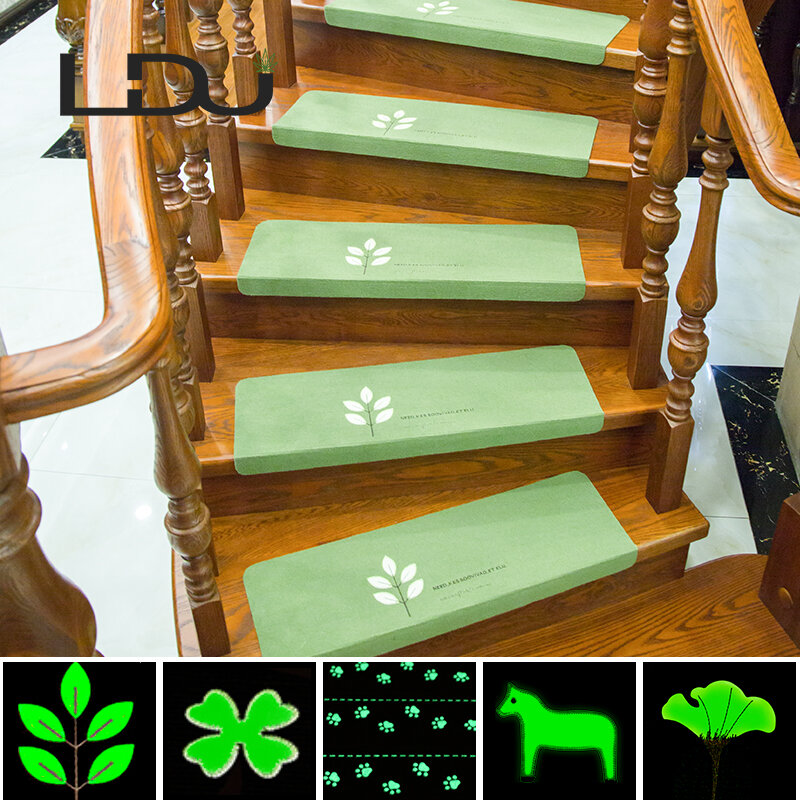 Ruldgee-tapete protetor para escada luminoso, antiderrapante, não absorve água, com vários padrões