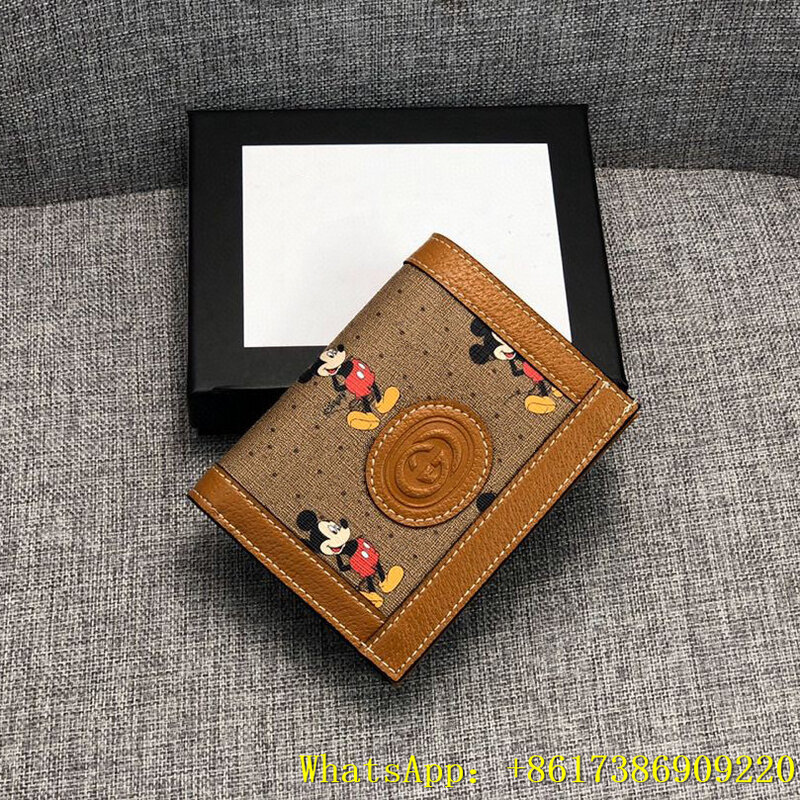 2020 nowy GG kobieta Mickey portfel luksusowy projektant portfel moneta torebka pakiet kart składany portfel skórzany