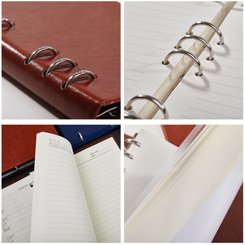 Cuaderno hueco de hojas sueltas, cuaderno desmontable, Bloc de notas de cuero, carpeta, papelería, A4, A5, A6, B5