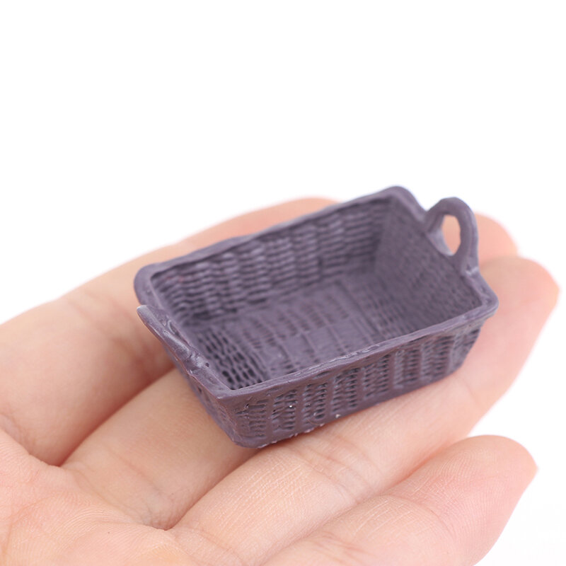 1/12 Dollhouse Miniature Mini Resin Storage Basket Model Accessories Toys Doll House Home Decoration Supplies