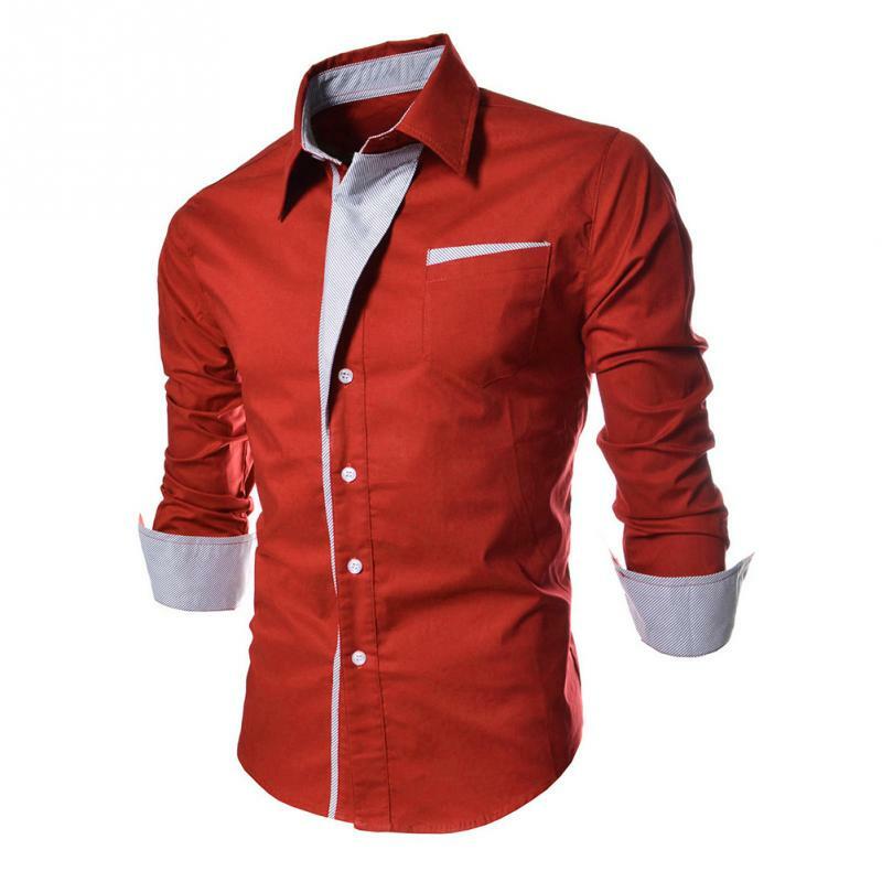 Clearance Sale Solid Slim Fit Long Sleeve Business Smart Casual Male Blouse Dress Shirt Men