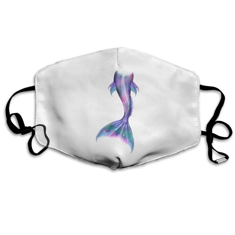 Mouth Mask Mermaid Tail Print Masks - Breathable Adjustable Windproof Mouth-Muffle, Camping Running for Women and Men