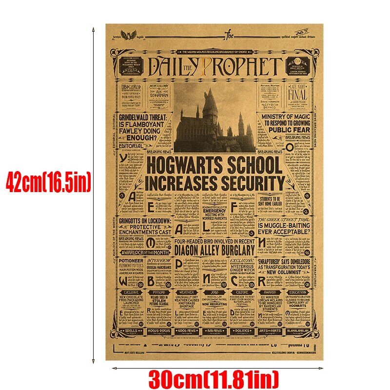 Poster del film Phoenix Potter Silente Cosmopoliti Magia Mappa Del Mondo Educativi Decreto Vintage Retro Prop Alimentazione Pittura Decorativa