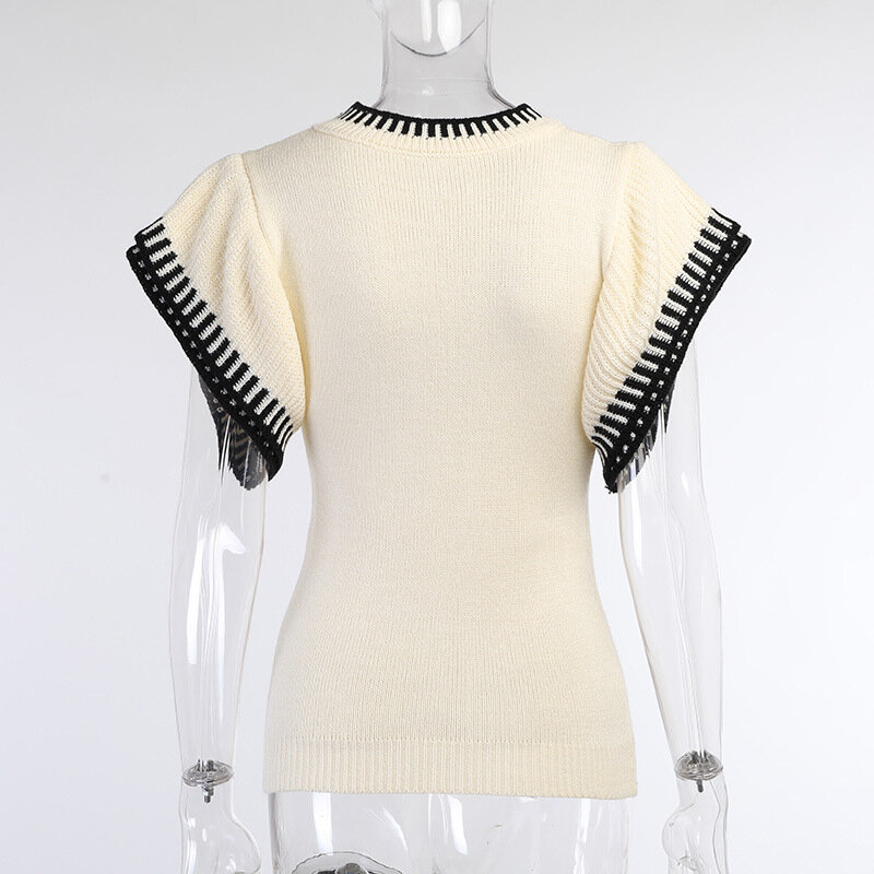 Suéter informal de punto para mujer, chaleco sin mangas con cuello redondo, jersey de moda, otoño e invierno, 2021