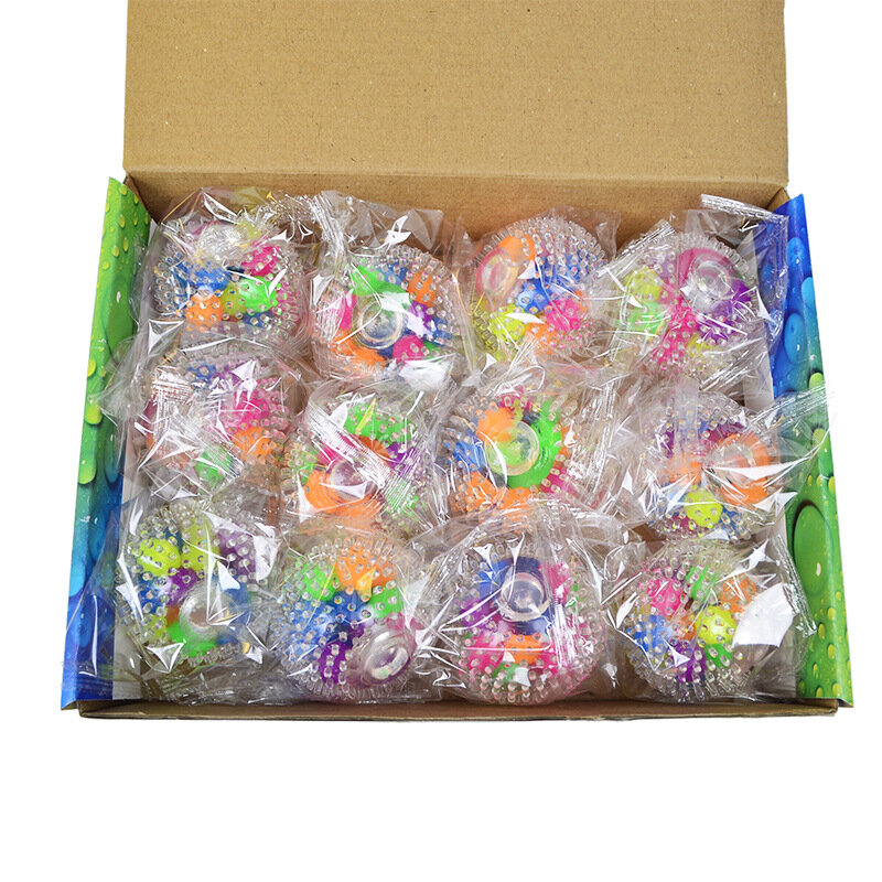 Bola colorida de descompressão para crianças, 2 peças, diversão, brinquedo elástico, bola de plástico para crianças, homens, mulheres, mão, alívio, tpr, presente
