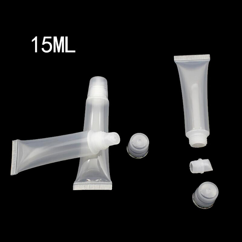 20 unids/bolsa 8/10/15ML tubos vacíos de brillo labial tubo de bálsamo labial tubo suave maquillaje Squeeze Clear Lipgloss tubo contenedor