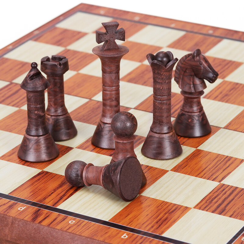 IBaseToy 2 en 1 juego de ajedrez magnético de viaje juego de mesa plegable clásico juego de juguetes educativos portátiles para niños y adultos