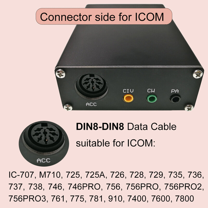 Conector de Radio de enlace U5, interfaz de amplificador de potencia ICOM, adaptador de enlace USB para PC, MINI conector de Radio de enlace para amplificador HAM