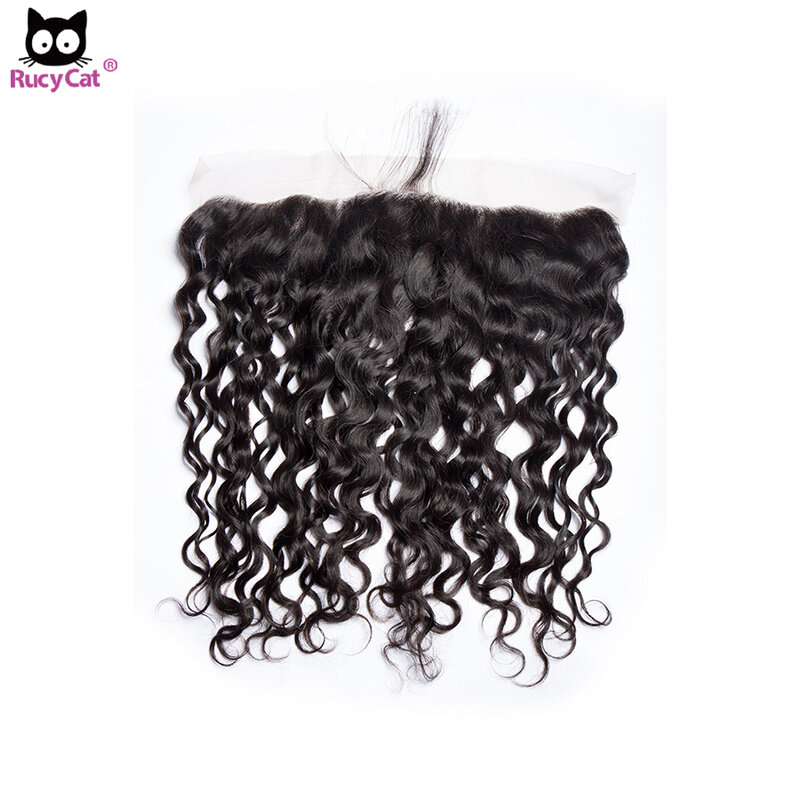 RucyCat Water Wave Lace Frontal 13x4 HD Transparent Lace Frontal Only Brazilian Weave Human Hair Frontal For Black Women