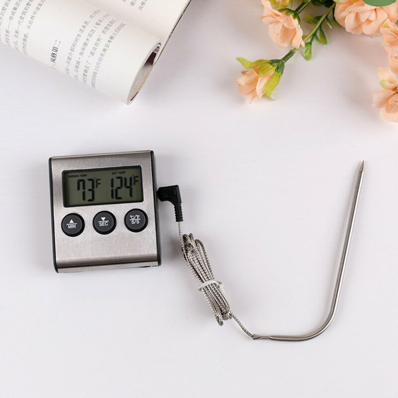 Tp700 Digital Remote Wireless Food Kitchen Oven Thermometer Probe For BBQ Grill  Oven Meat Timer  Temperature  Manually Set