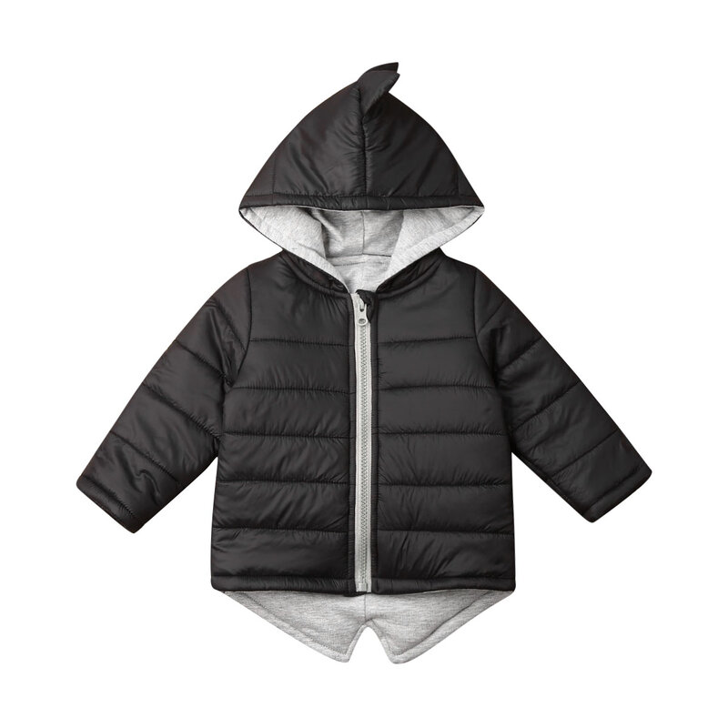 Dinosaur Cartoon Jacket for Boy Girl Winter Thick Hoodie Zipper Coat Warm Jacket 3D Outwear Hooded Coats Jackets 1-7Y