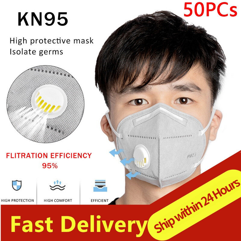 Mascarillas di alta qualità マスffp3 KN95 maschera maschera con valvola aria respiratore polvere maschere bocca sicurezza Dropshipping all'ingrosso