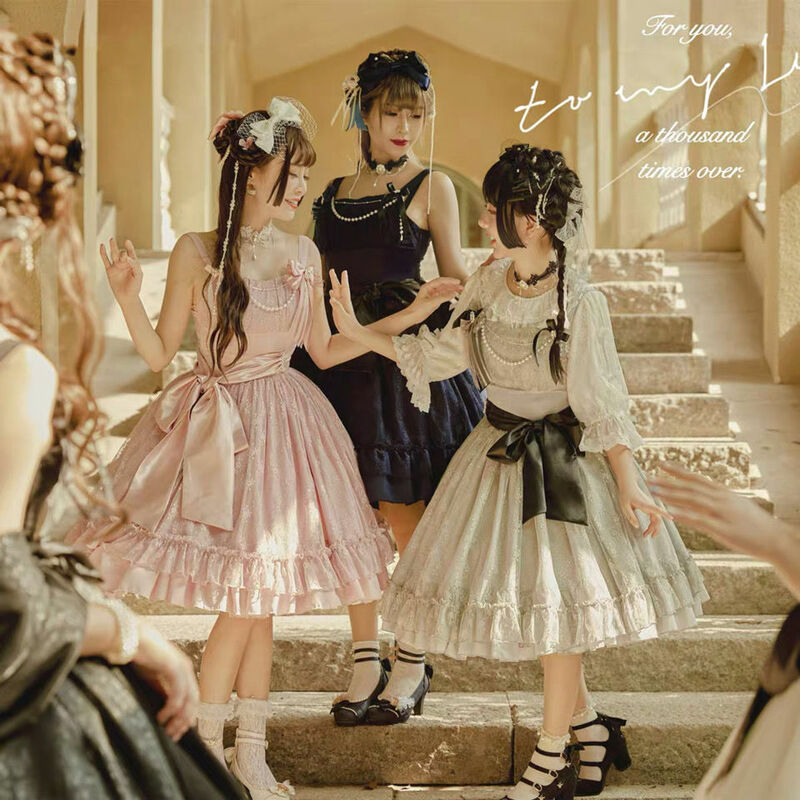 Przepiękna Lolita Jsk Girl Sling spotkanie przy herbacie w stylu CLA Lolita elegancka sukienka księżniczki