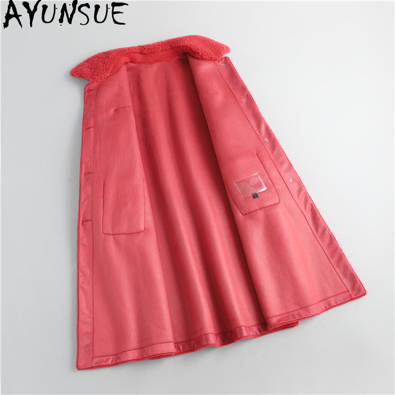 Ayunsue-羊の形をしたロングコート,エレガントなジャケット,女性,秋冬,2021ウール,韓国スタイル,Gxy423