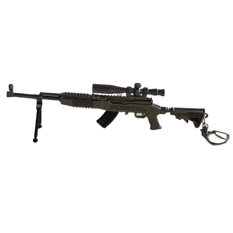 2019 nuevo juego PUBG CS GO llaveros con forma de arma llavero M16 AK47 colgante de Metal francotirador llavero para hombre joyería recuerdo 21cm