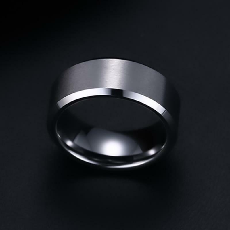 男性と女性のためのステンレス鋼の婚約指輪,魅力的なジュエリー,黒,マット品質