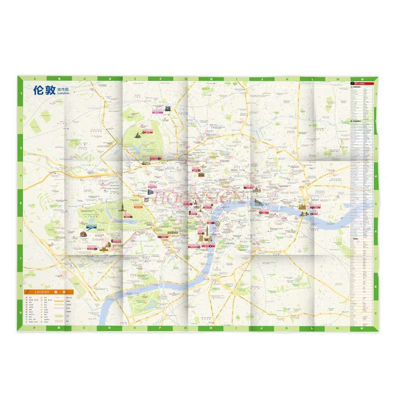 London travel map Chinese and English London subway map UK free travel London city tourist attractions recommended guide map