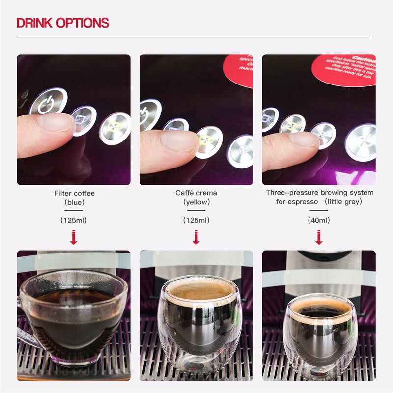 Reutilizável café cápsula Pod, filtro recarregável, compatível com Tchibo Cafissimo Fácil máquina Caffitaly, Lov Passione, 3 corações