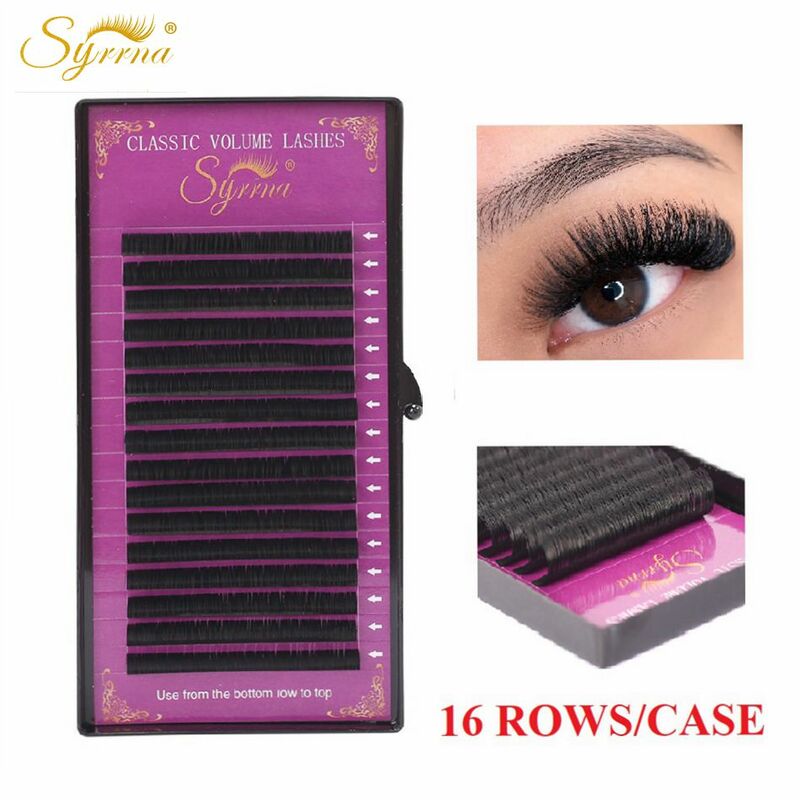 Syrrna Eyelash Extension16 Rows Pre-Quality for Classic Eyelash Extension False Eyelashes Mix 7mm-15mm Professional Makeup sets