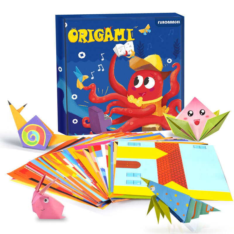 108 PCS cartone animato Origami carta libro colorato giocattolo per bambini modello animale Puzzle 3D fatti a mano carte artigianali fai da te giocattoli educativi