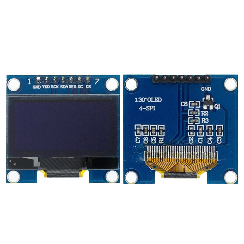Módulo de exibição LED LCD OLED, 1, 3 Polegada, branco, azul, 128x64SPI, IIC, I2C, comunicar cores, 1,3"