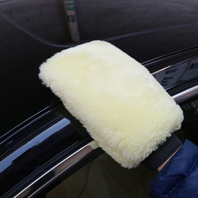 1PC myjnia samochodowa rękawiczki wełniane wełna aksamitna woskowanie grube dwustronne rękawice przyrządy do czyszczenia samochodu środki czystości