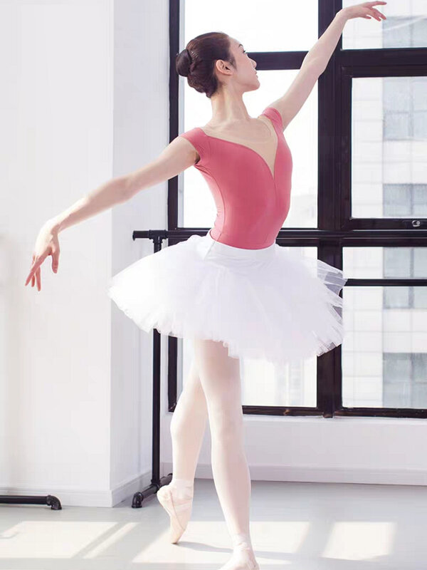 Professional Swan Lake เต้นรำสีขาวสีดำสีชมพูยืดหยุ่นเอวผู้ใหญ่บัลเล่ต์ Tutu Ballerina Soft 4ชั้นตาข่าย Tulle กระโปรง tutus
