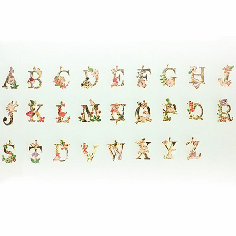 Pingente alfabeto de 26 letras iniciais, utensílio para artesanato de contos de fadas jardim, acessórios para fazer joias