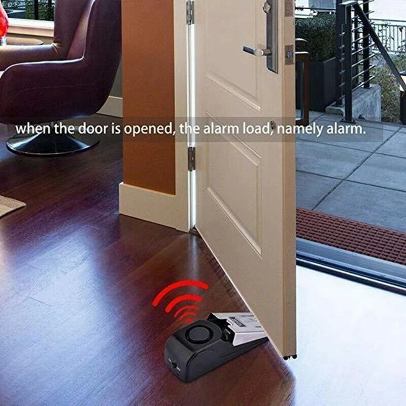 Wireless 125dB Door Stop Alarm Lock Vibration Sensor Hotel Security System Anti-theft Alarm Door Stopper For Home