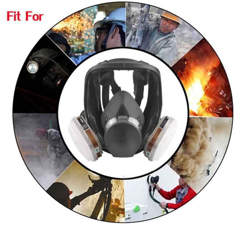 Masque à gaz respirateur de sécurité 3/15/17 en 1, même pour 6800 des masques à gaz, pulvérisation de peinture, respirateur facial complet