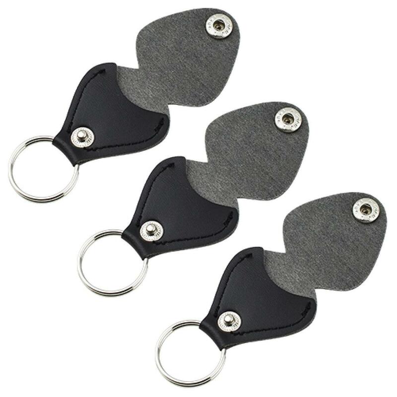 1Pc Gitarre Keychain Pick Halter Durable Leder Auto Schlüssel Kette Gitarre Picks Halter Plektren Tasche Fall