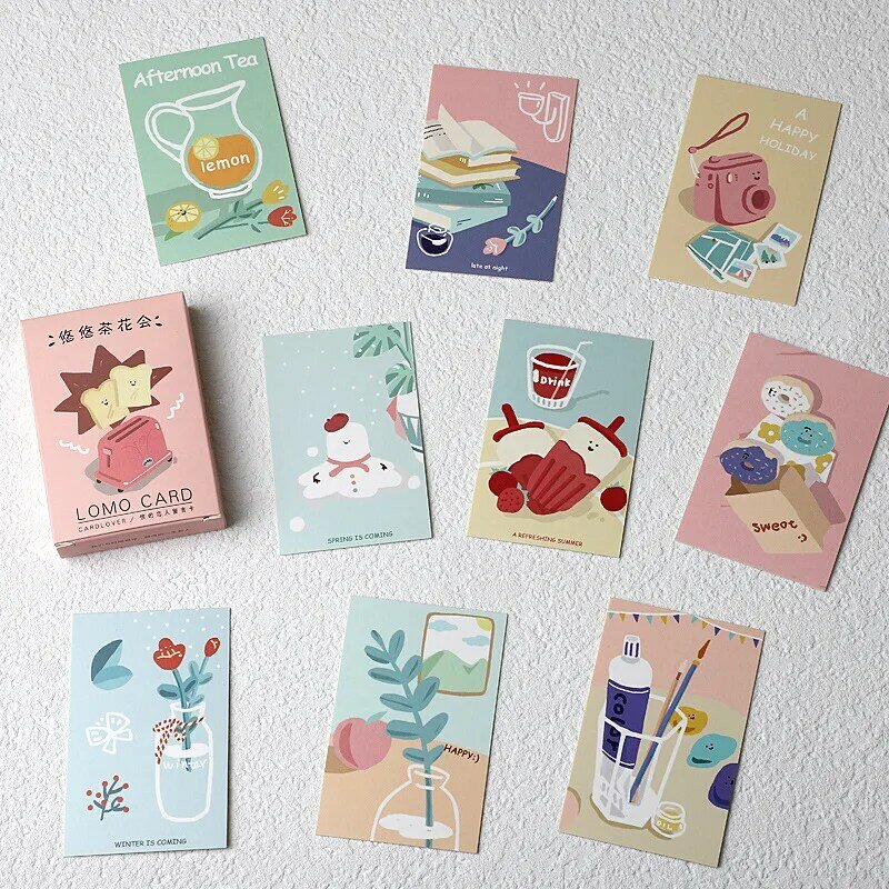 28pcs Lomo Small Message Card Writable Various Cocktail Happy Travel Bookmark Journal Decoration Greeting Paper Stationery Gift