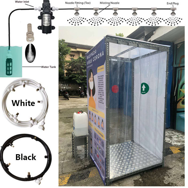 Rociador de niebla para cabina esterilizador exterior soporte nebulizador y refrigeración para exteriores desinfectante Spray niebla máquina T conector boquilla