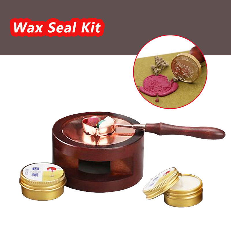 Wax Seal Kit Warmer Melting Spoon Kit Sticks Furnace Tool for Sealing Stamp Wax Spoon for Wax Sealing Decorative Craft Gifts 2