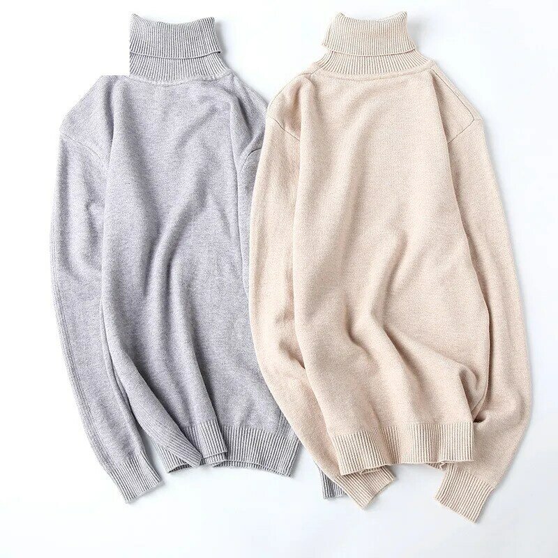 MRMT 2024 Brand Autumn New Casual Men's Sweater High Collar Thin Section Slim Pullover for Male Solid Color Bottoming Sweater