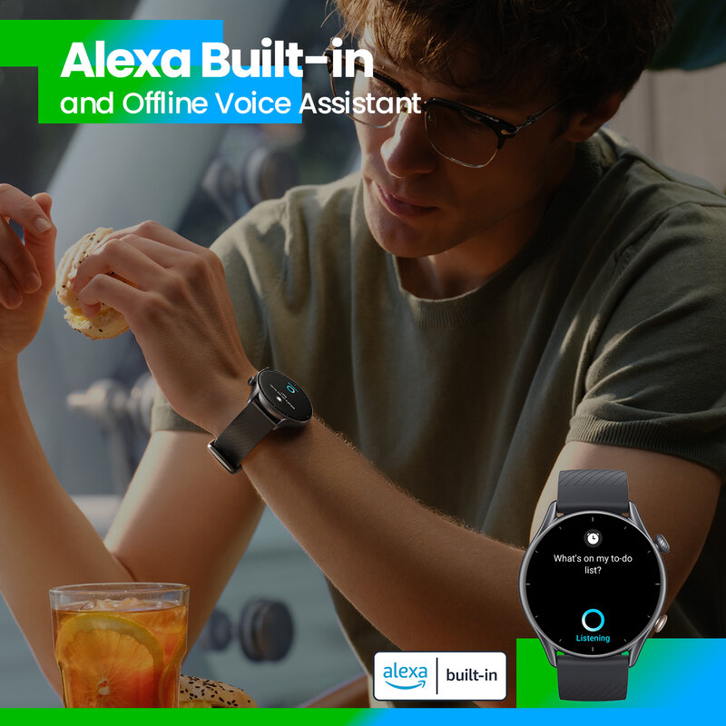 Amazfit-Smartwatch GTR 3 para telefones Android e iOS, GTR3, GTR-3, Alexa, monitoramento de saúde integrado, display AMOLED de 1,39 ", novo