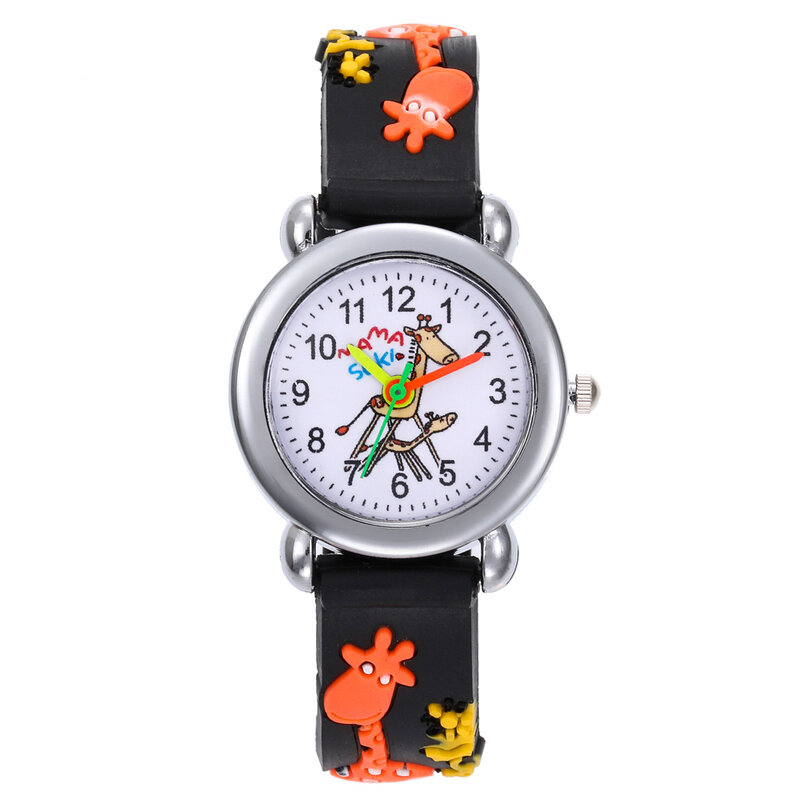 2020 dos desenhos animados girafa boneca crianças assistir crianças meninas meninos estudantes quartzo relógios de pulso cervos bonito criança relógios de presente de ano novo do bebê