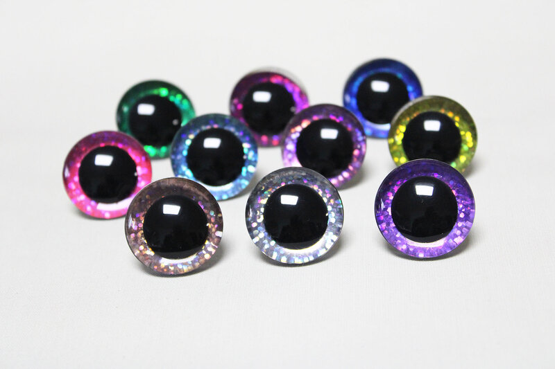 20pcs/lot 9mm to 35mm  glitter toy safety eyes 3D craft eyes  doll pupil eyes  with washer--color option-B11--20pcs