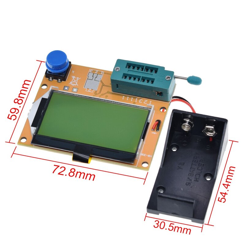 Miernik TZT ESR Mega328 Tester próbnik elektroniczny cyfrowy V2.68 ESR-T4 dioda trioda pojemność MOS/PNP/NPN LCR 128664 Tester ekranu LCD