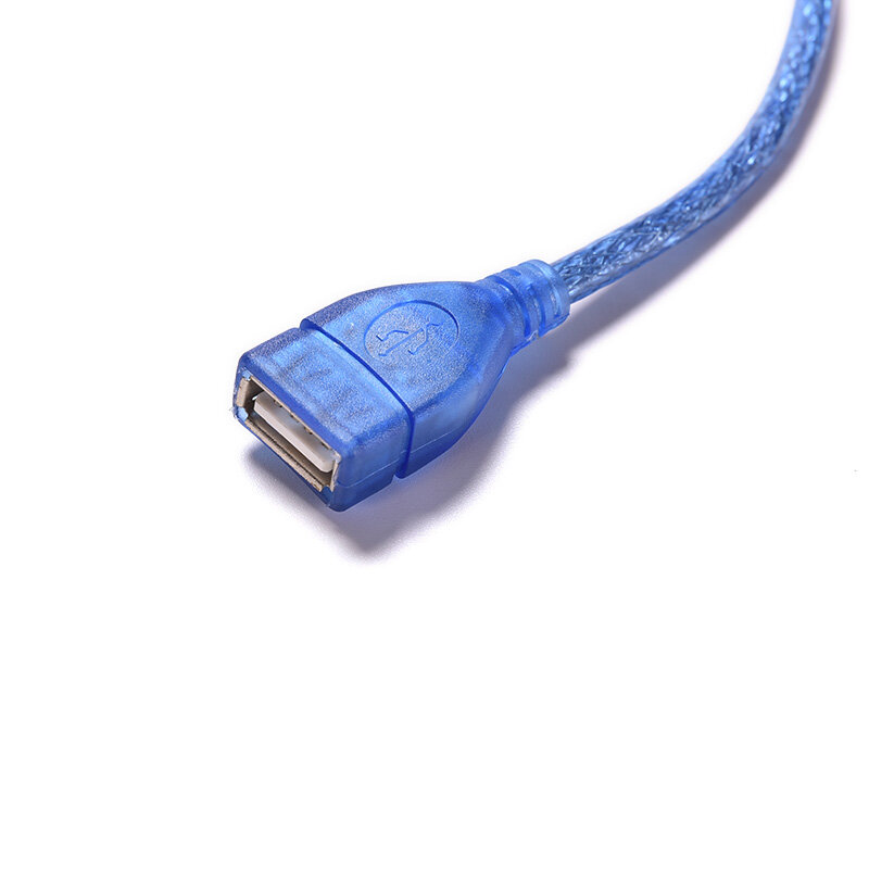 Cabo conector de extensão usb 2.0 macho para fêmea, 23cm, imperdível, azul, para mouse, teclado, câmera