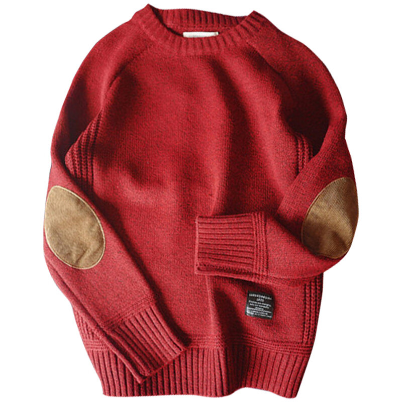 Новый мужской пуловер свитер модный патч дизайн вязаный свитер мужской Harajuku уличная одежда с круглым вырезом Повседневные пуловеры для мужчин размера плюс